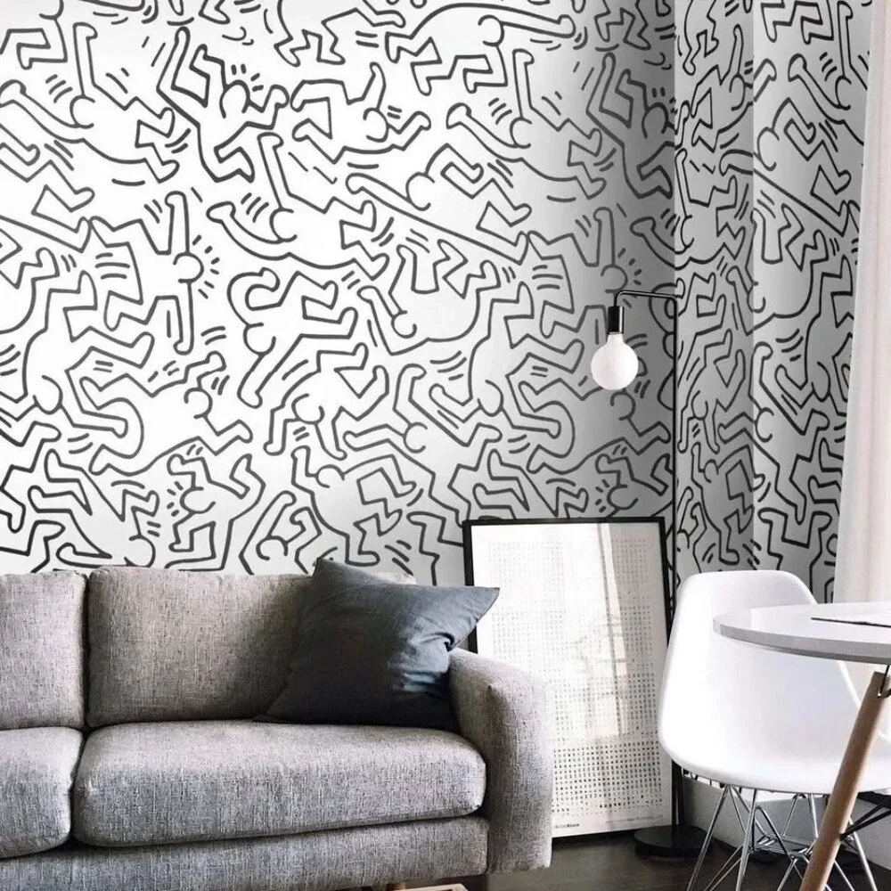 Keith Haring Inspired Street Art Wallpaper Total 59 sq/ft (8 Sheet of 27